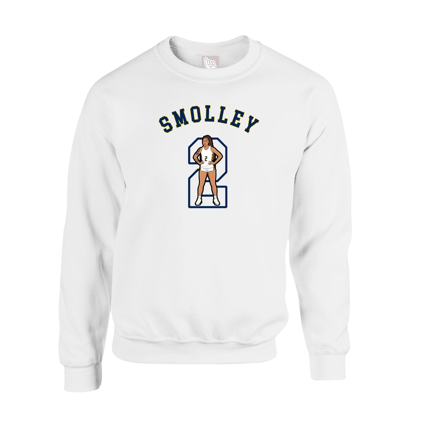 Fleece Crew — Shirsey Arch in White