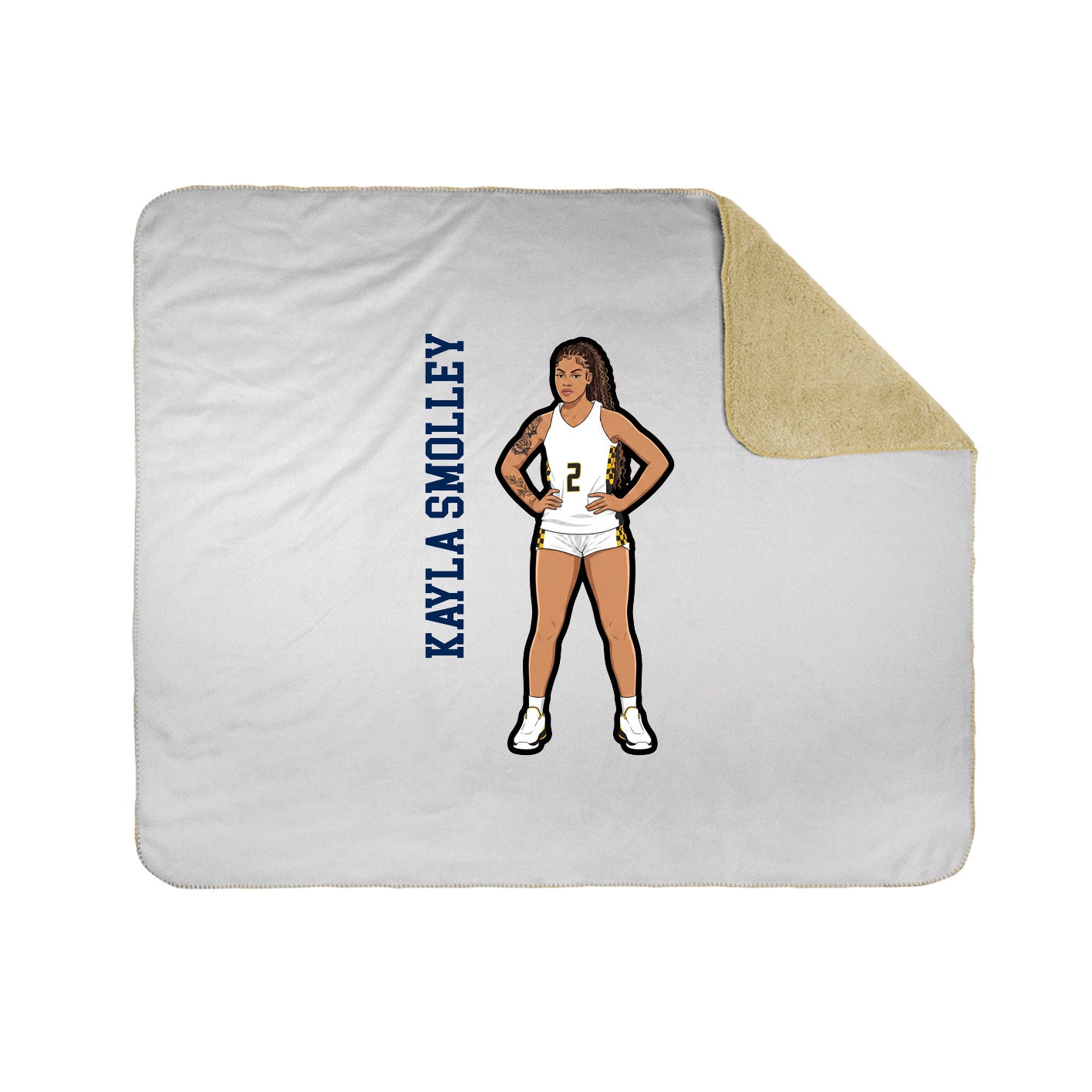 Throw Blanket — Name Vertical in White