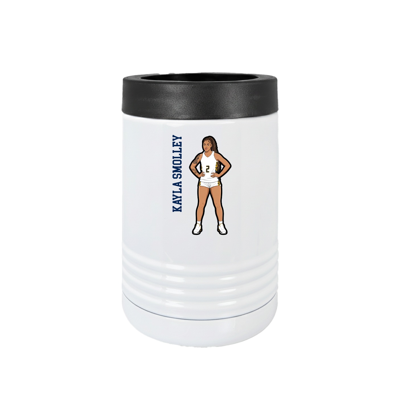 Beverage Holder — Name Vertical in White