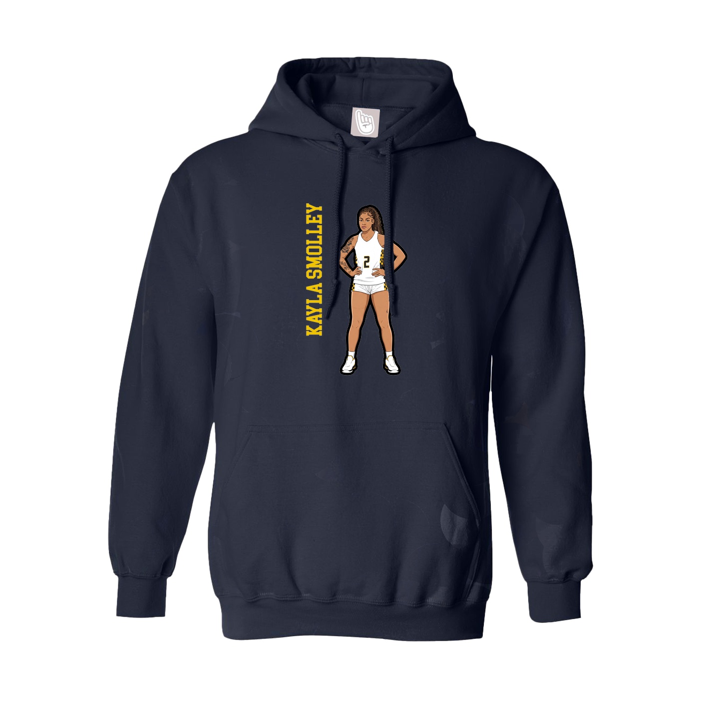 Youth Hoodie — Name Vertical in Navy
