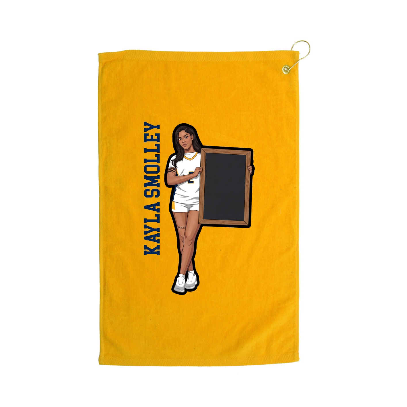 Golf Towel — Name Vertical in Gold