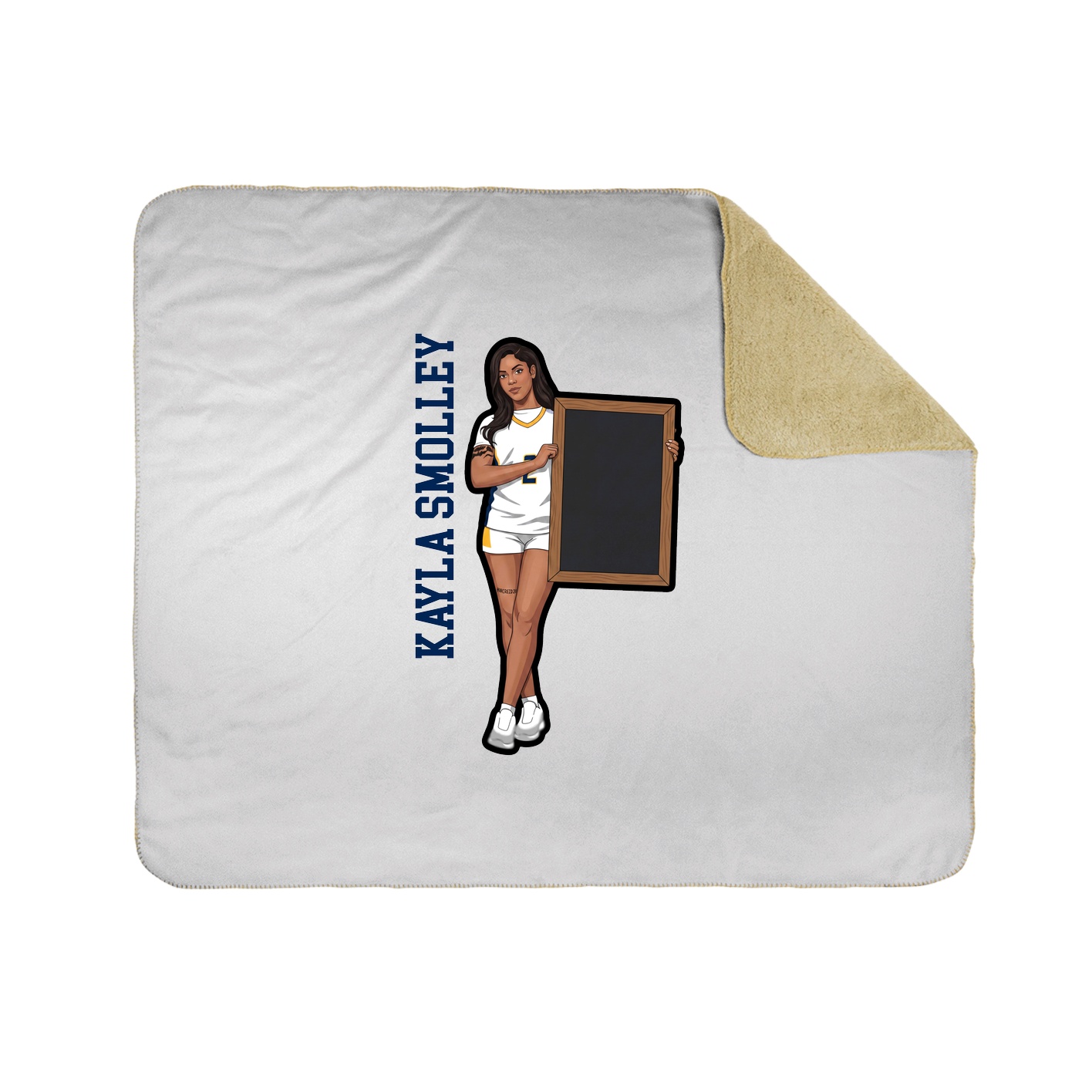 Throw Blanket — Name Vertical in White