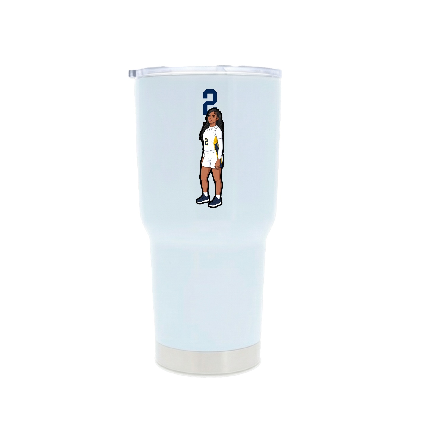 30oz Stainless Steel Tumbler — Number Top in White