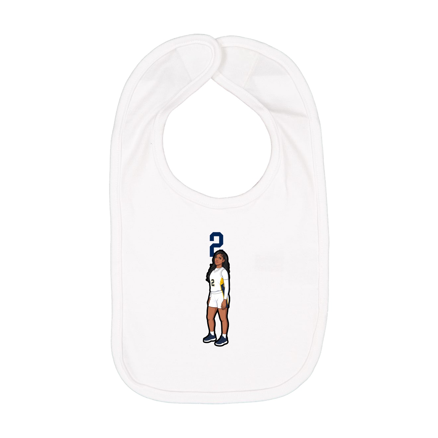 Infant Bib — Number Top in White