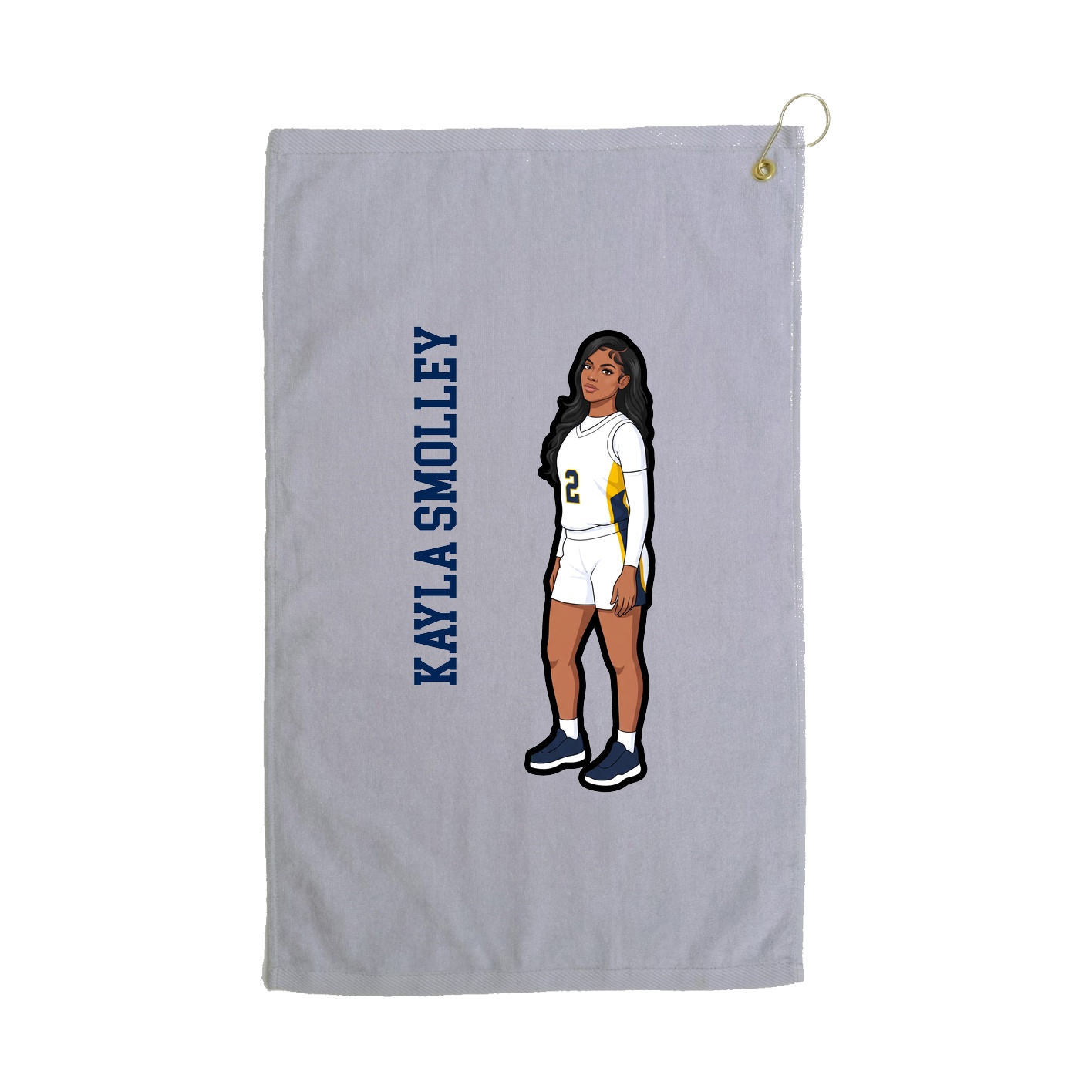 Golf Towel — Name Vertical in Grey