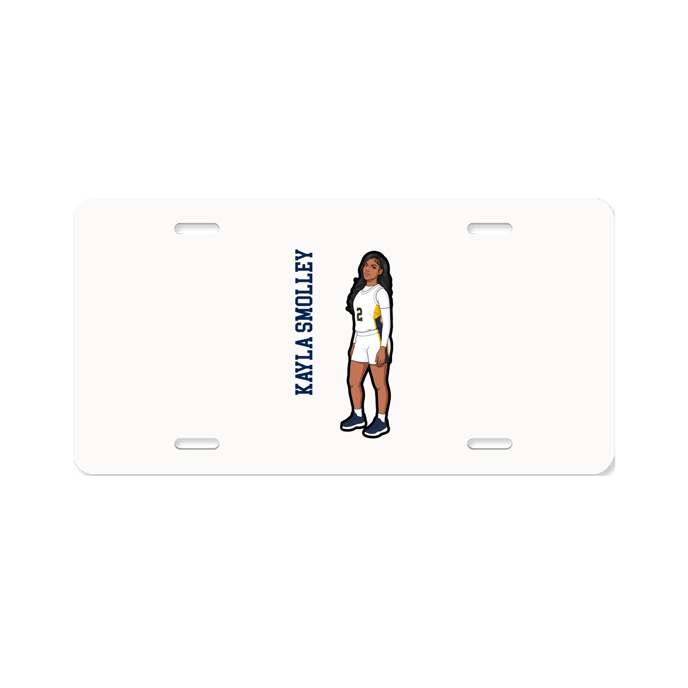 License Plate — Name Vertical in Classic