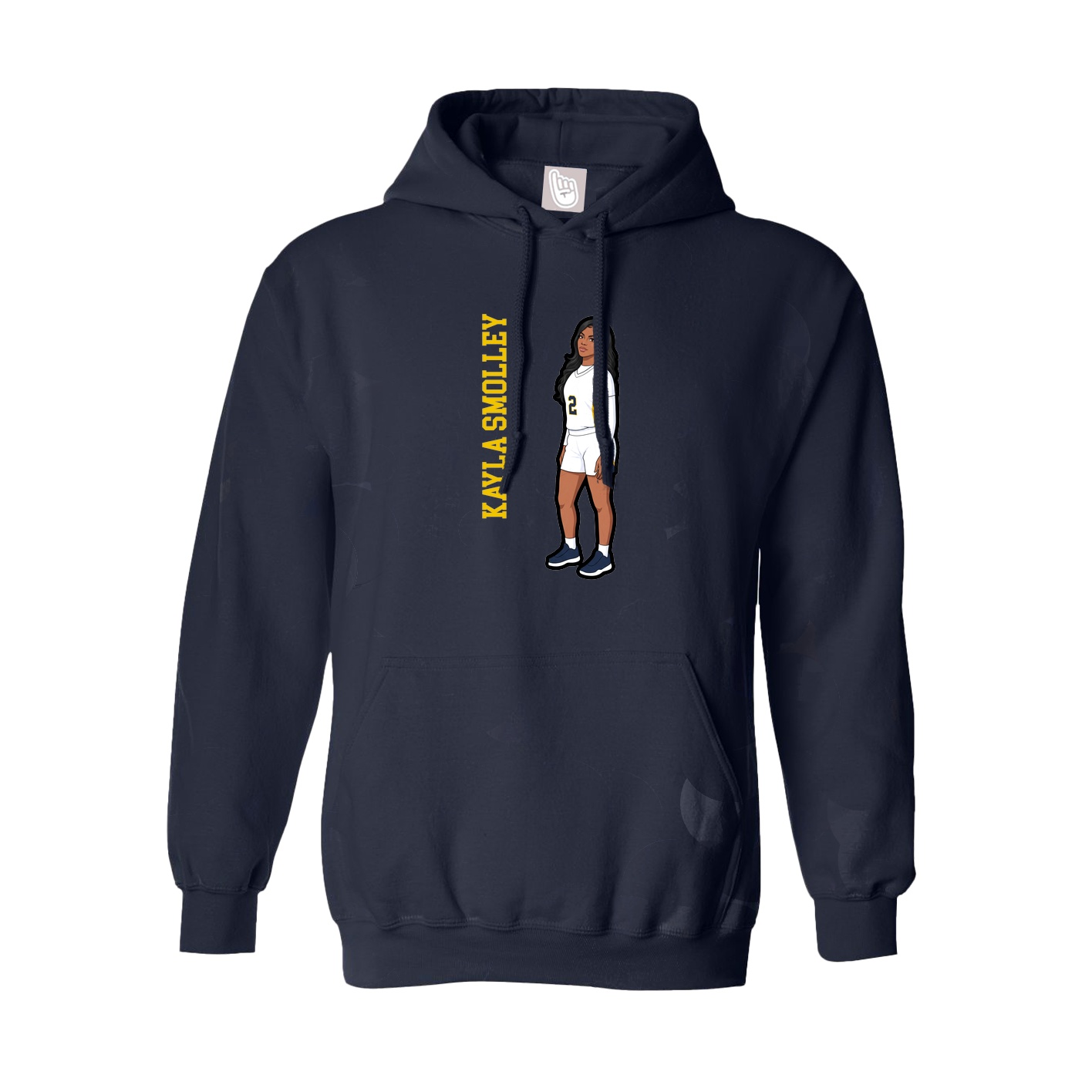 Hoodie — Name Vertical in Navy