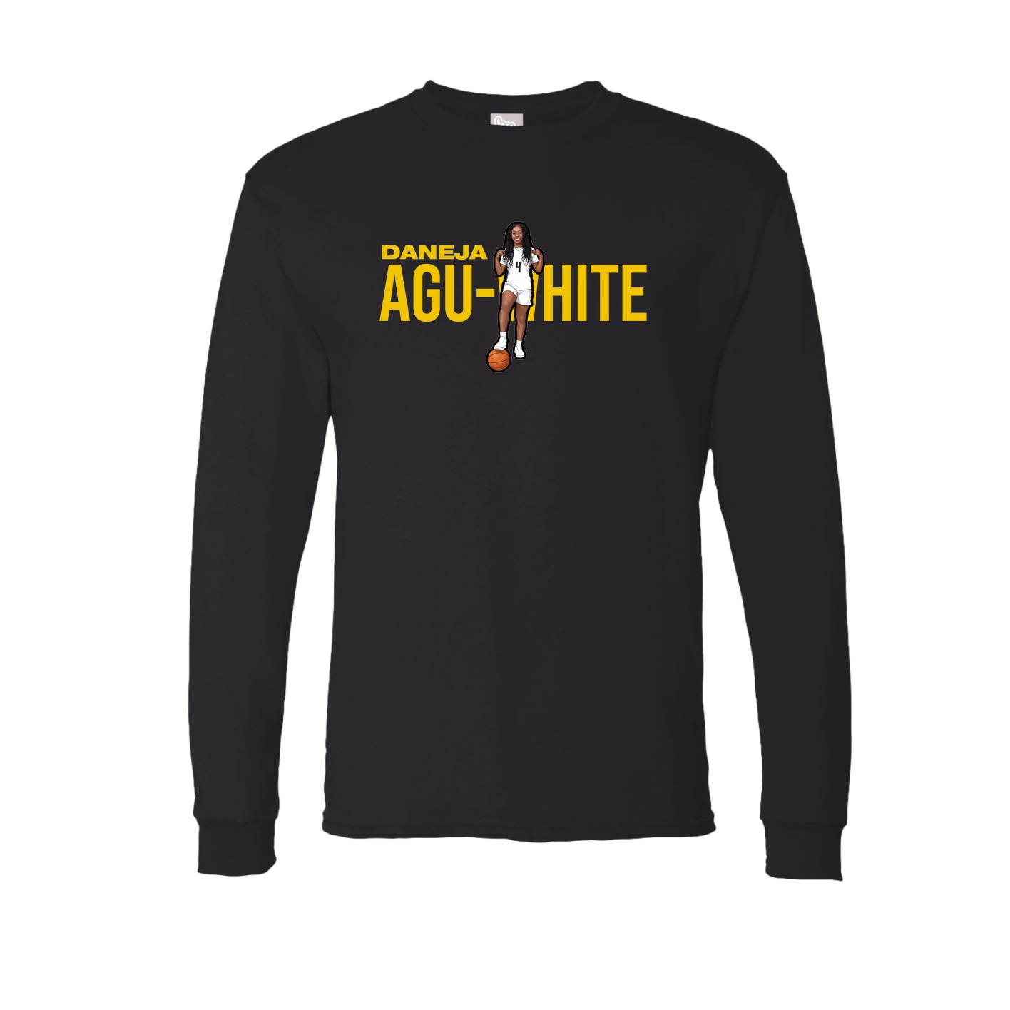 Long Sleeve Tee — Player Name in Black