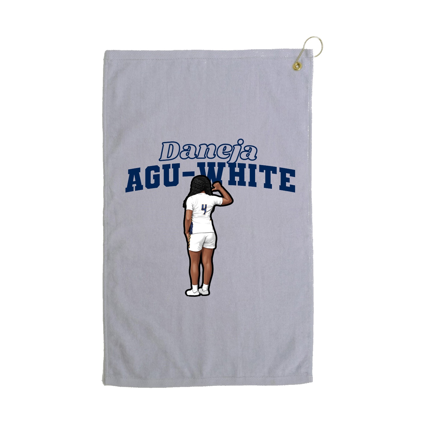 Golf Towel — Name Arch in Grey