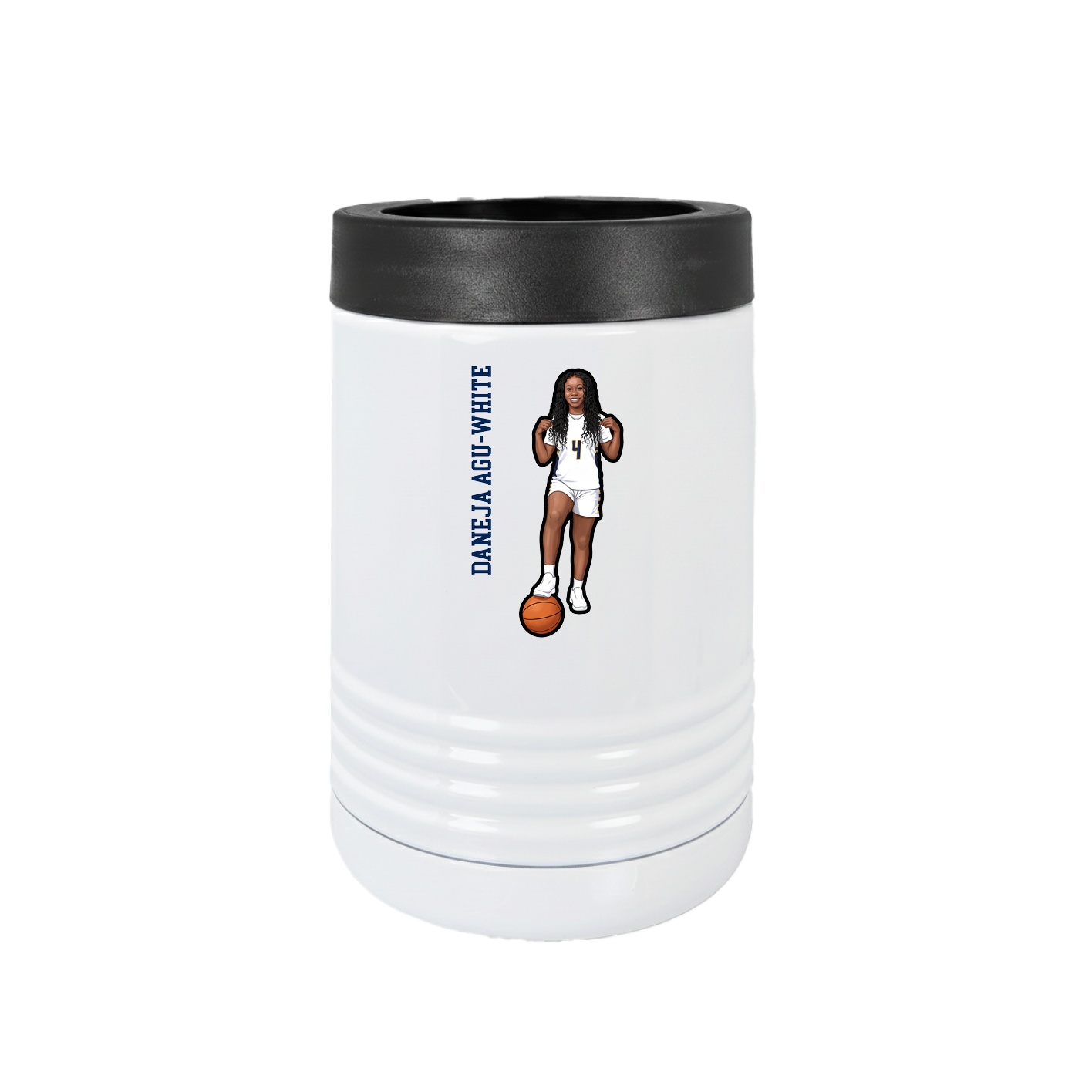 Beverage Holder — Name Vertical in White