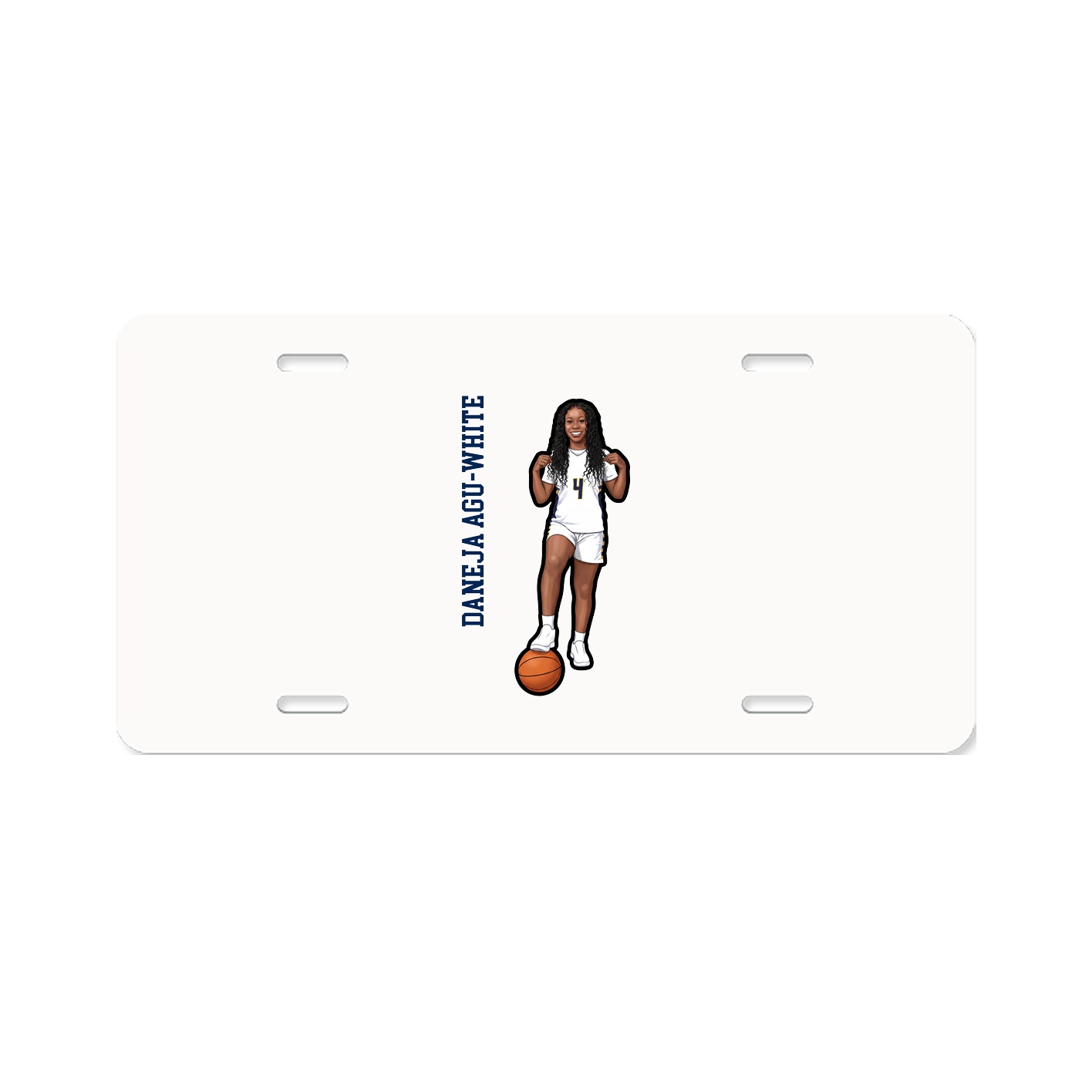 License Plate — Name Vertical in Classic