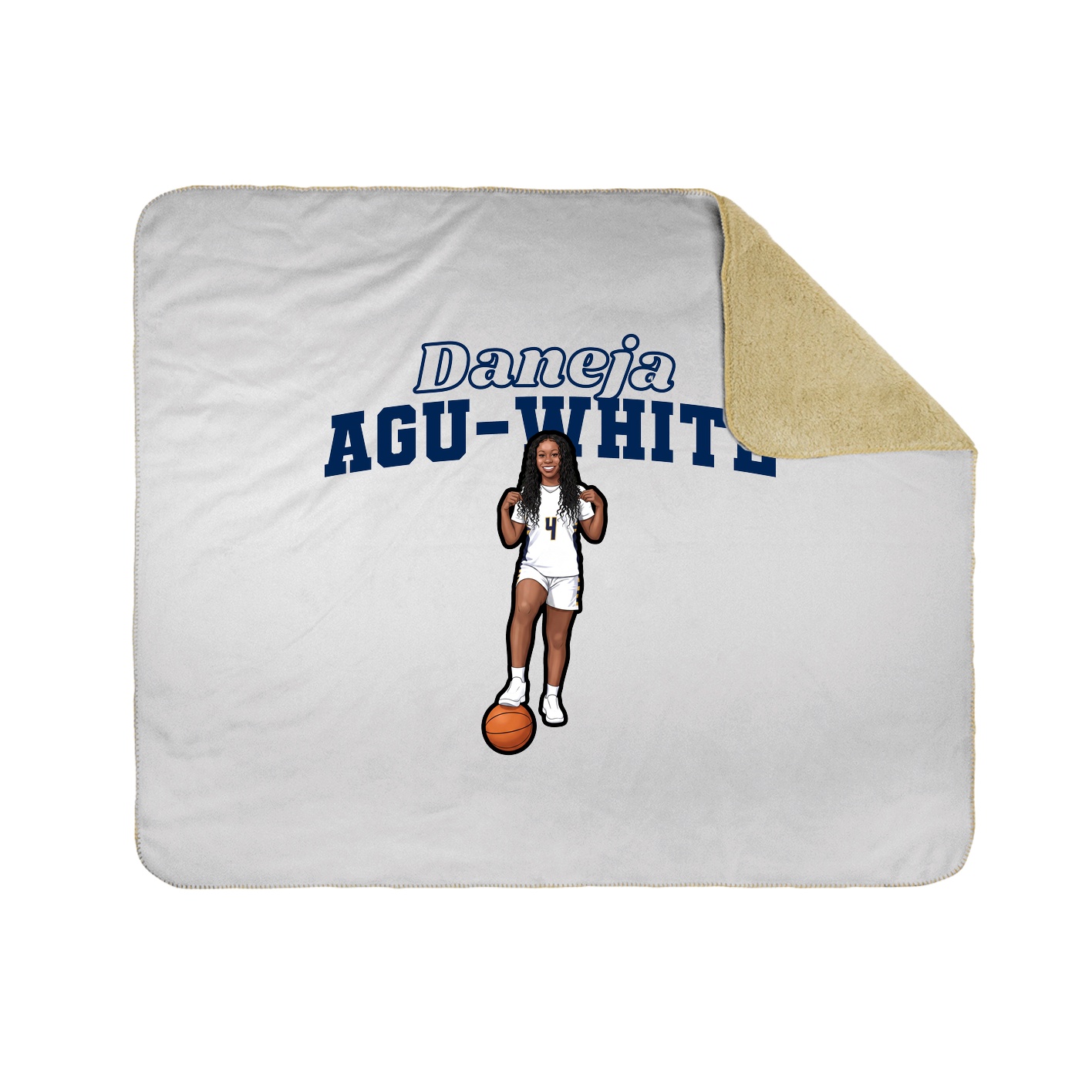 Throw Blanket — Name Arch in White