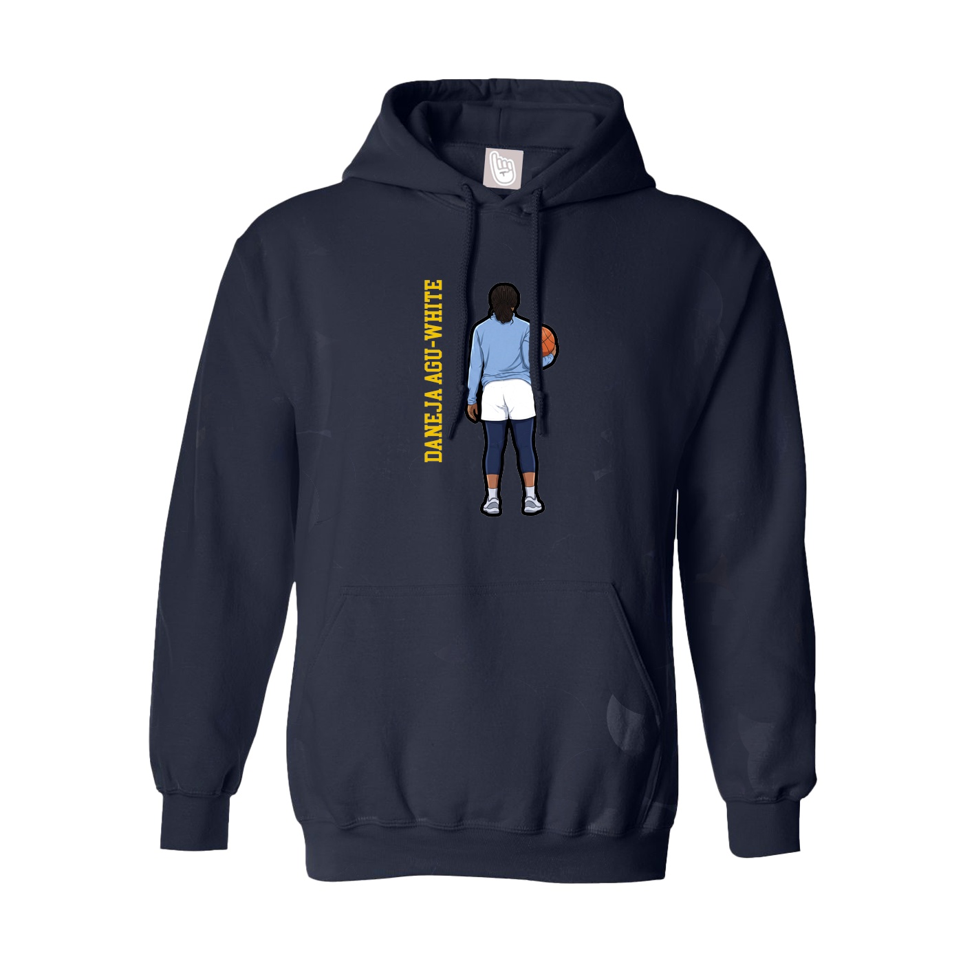 Hoodie — Name Vertical in Navy