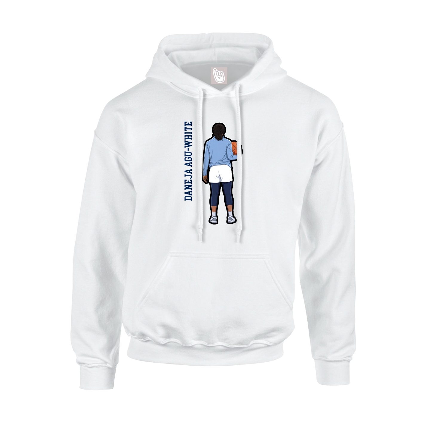 Youth Hoodie — Name Vertical in White