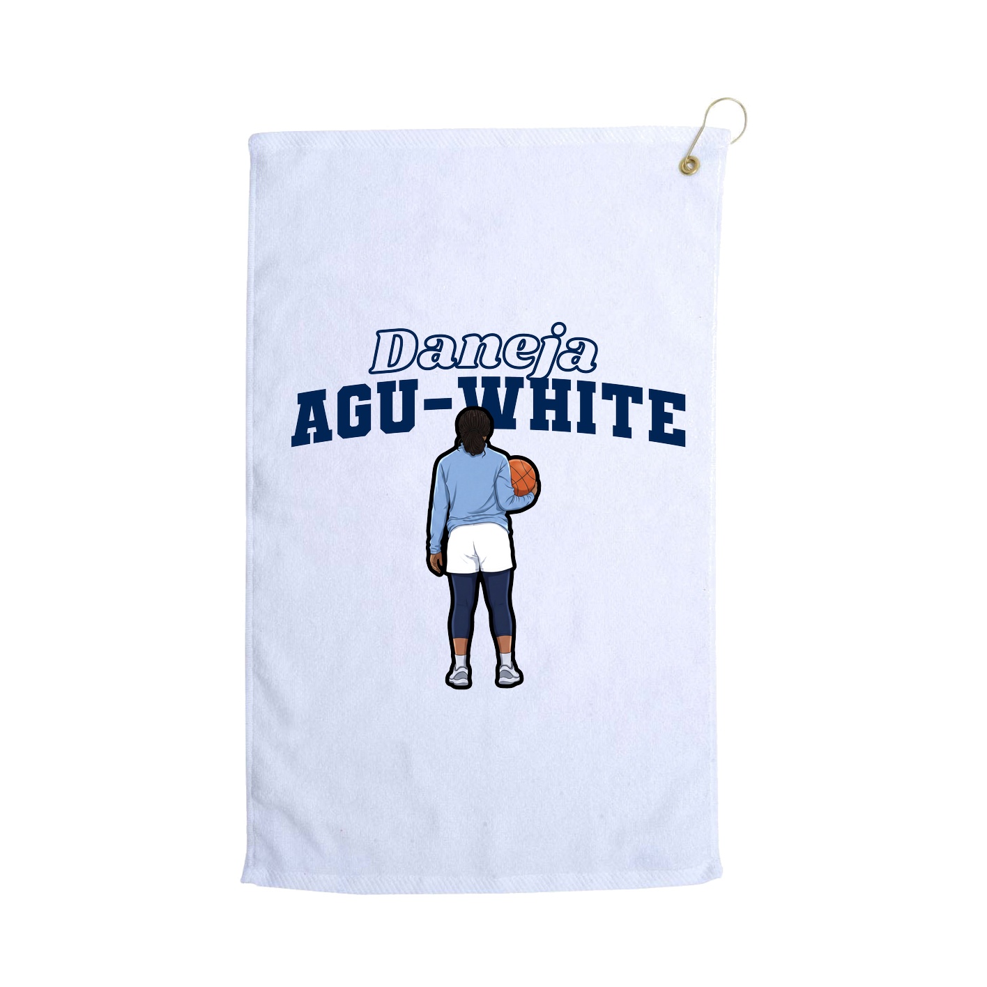 Golf Towel — Name Arch in White