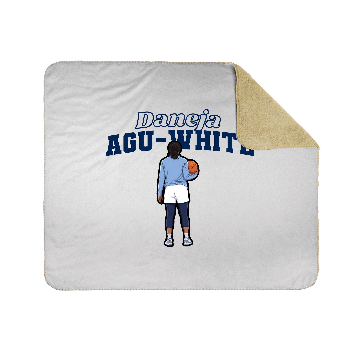 Throw Blanket — Name Arch in White