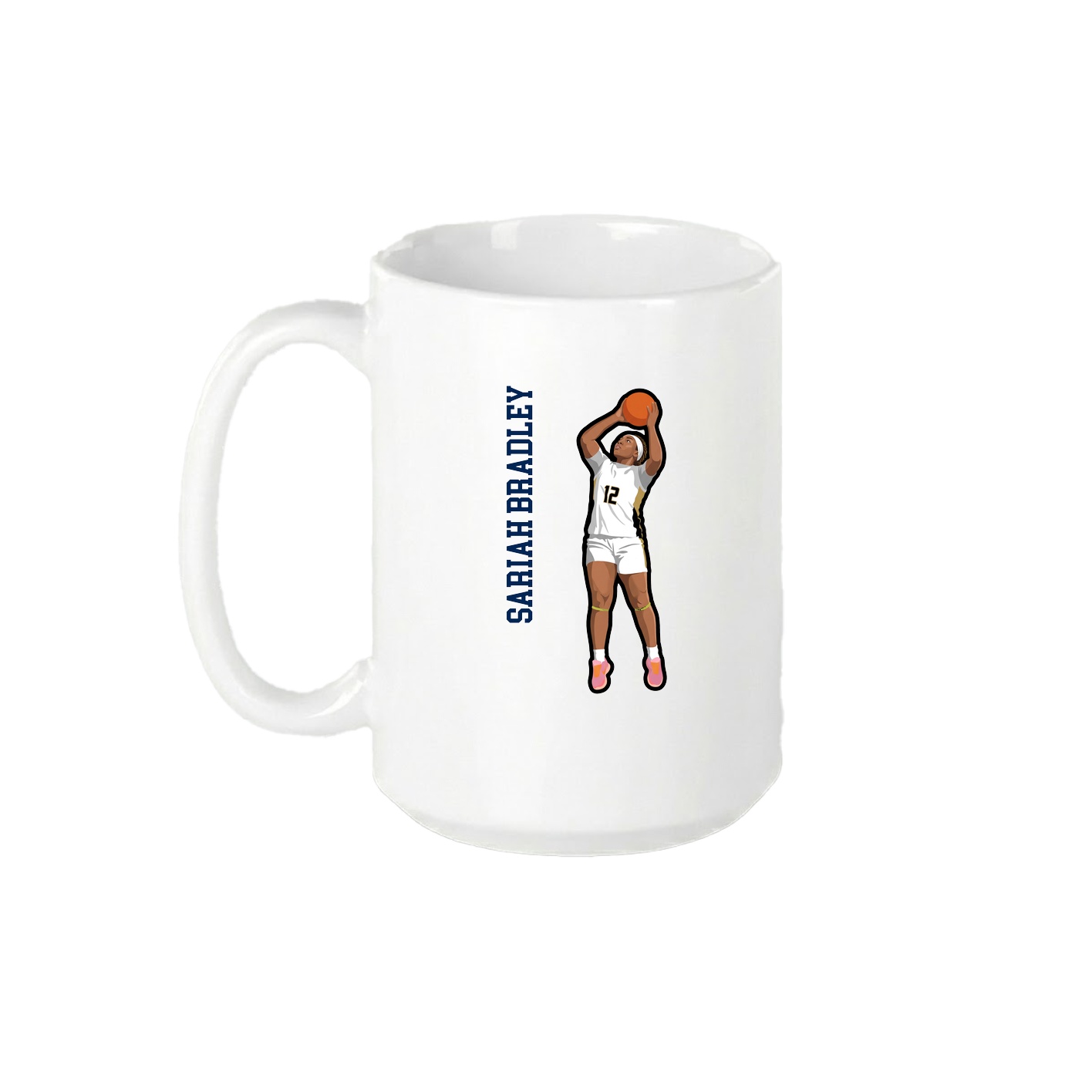 15oz Coffee Mug — Name Vertical in White