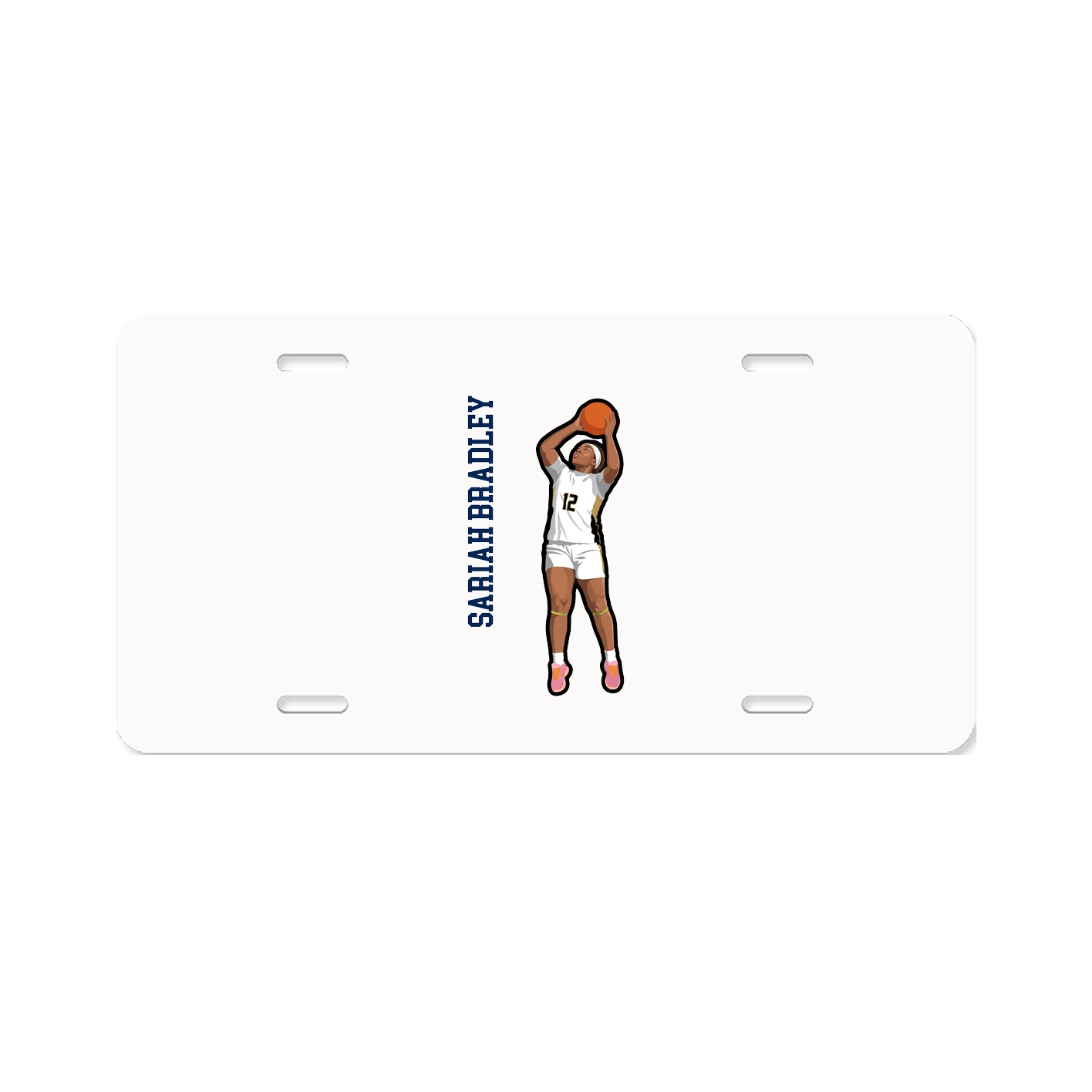 License Plate — Name Vertical in Classic