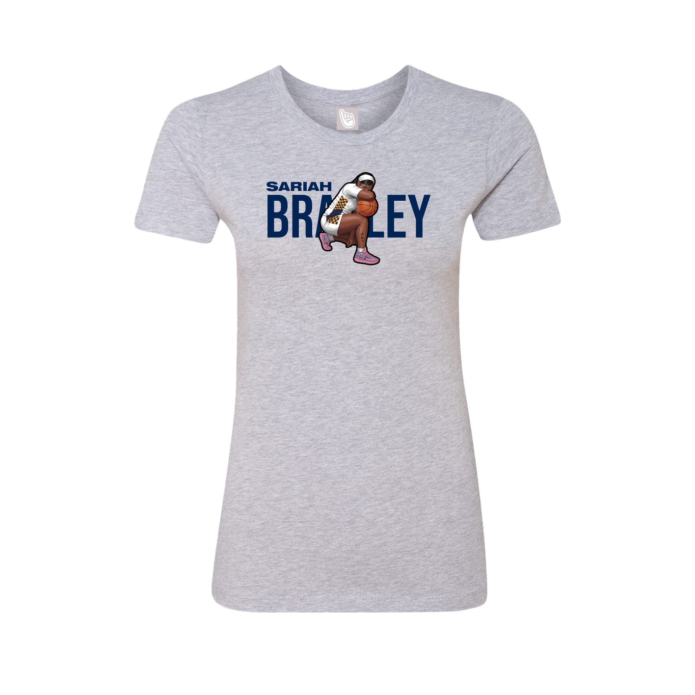 Fitted Women's Tee — Player Name in Grey