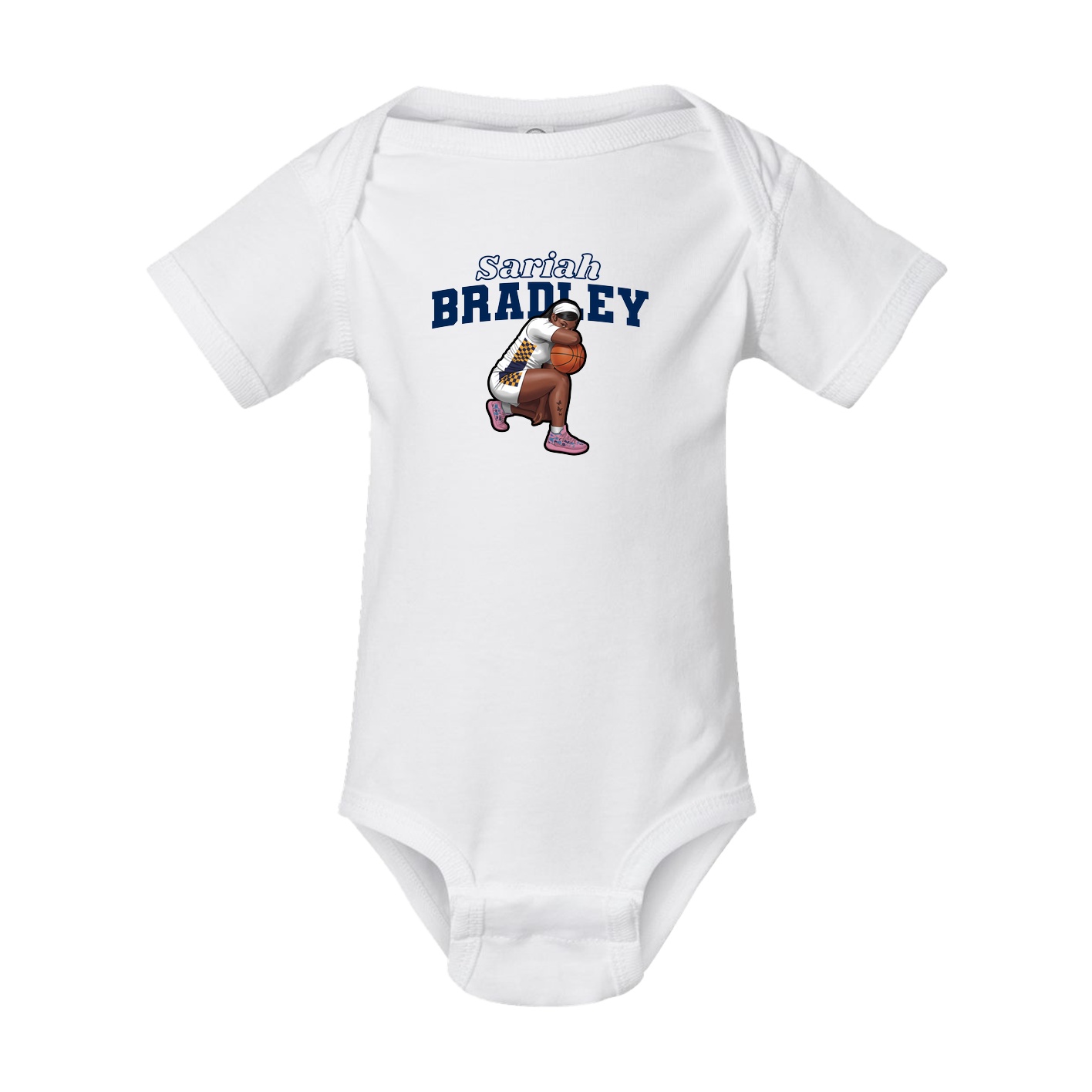 Baby Onesie — Name Arch in White