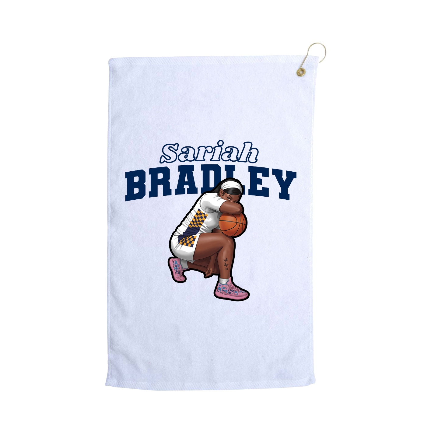 Golf Towel — Name Arch in White