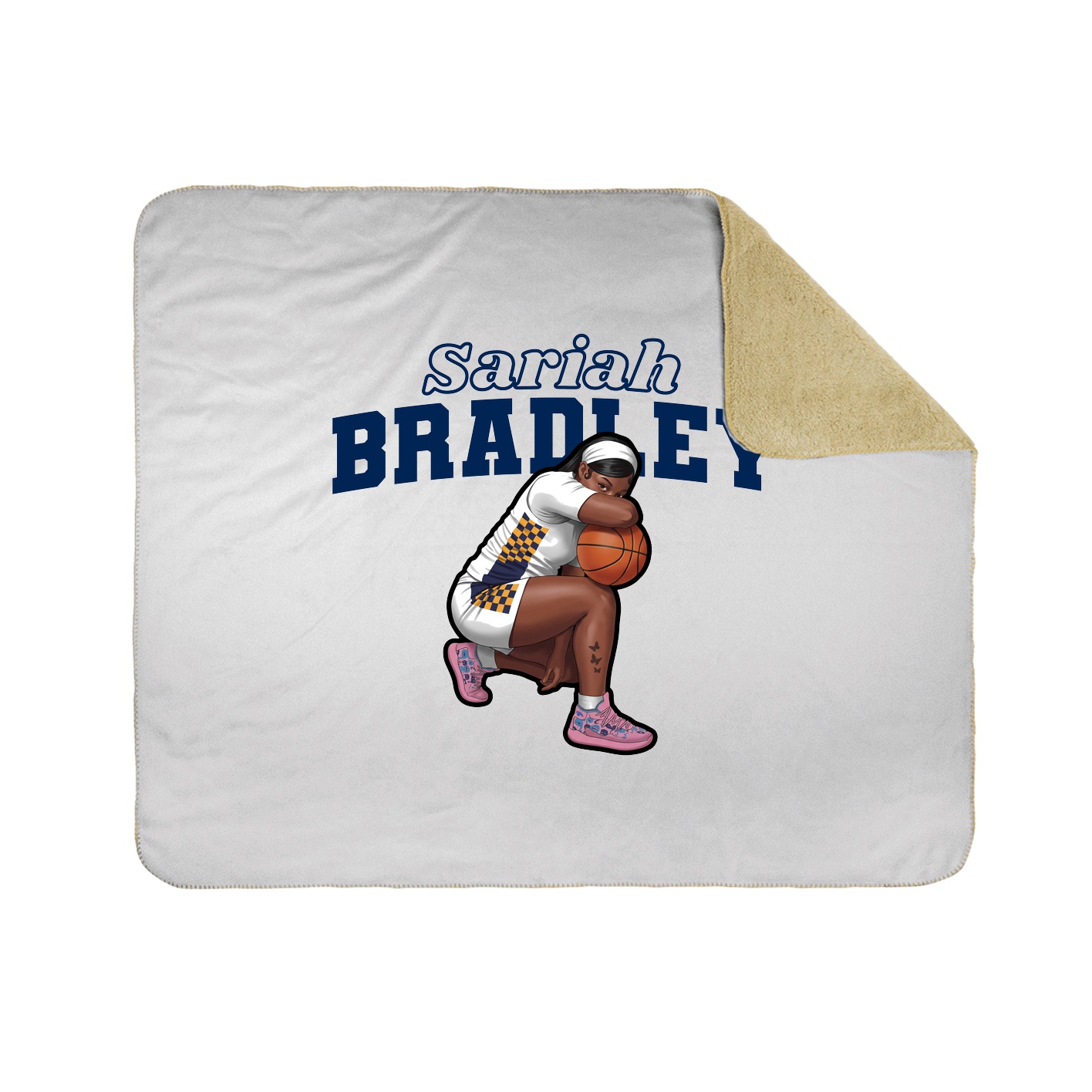 Throw Blanket — Name Arch in White