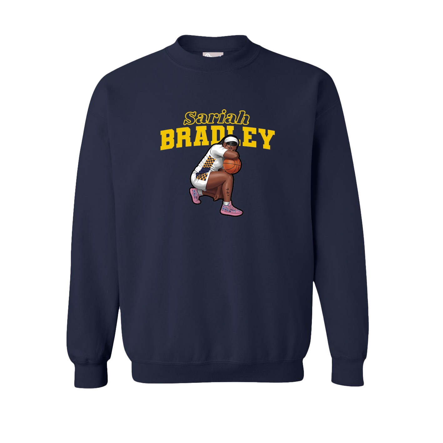 Fleece Crew — Name Arch in Navy
