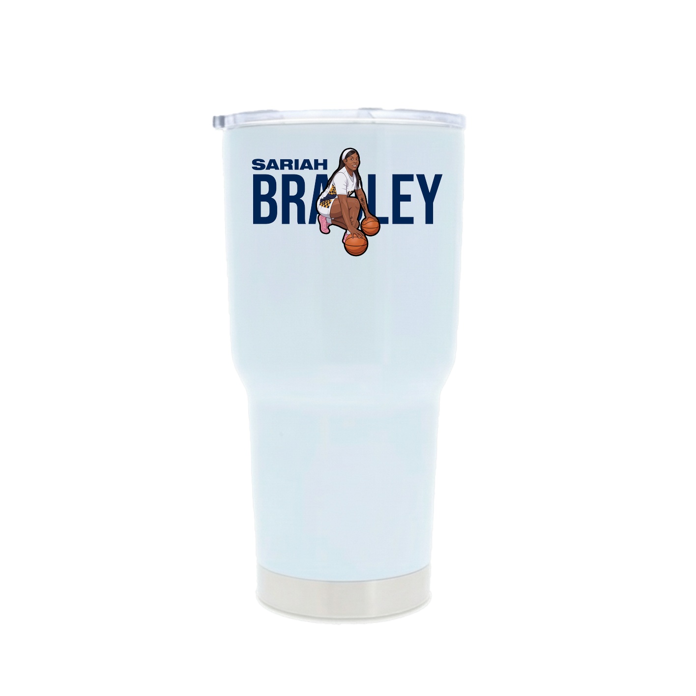 30oz Stainless Steel Tumbler — Player Name in White