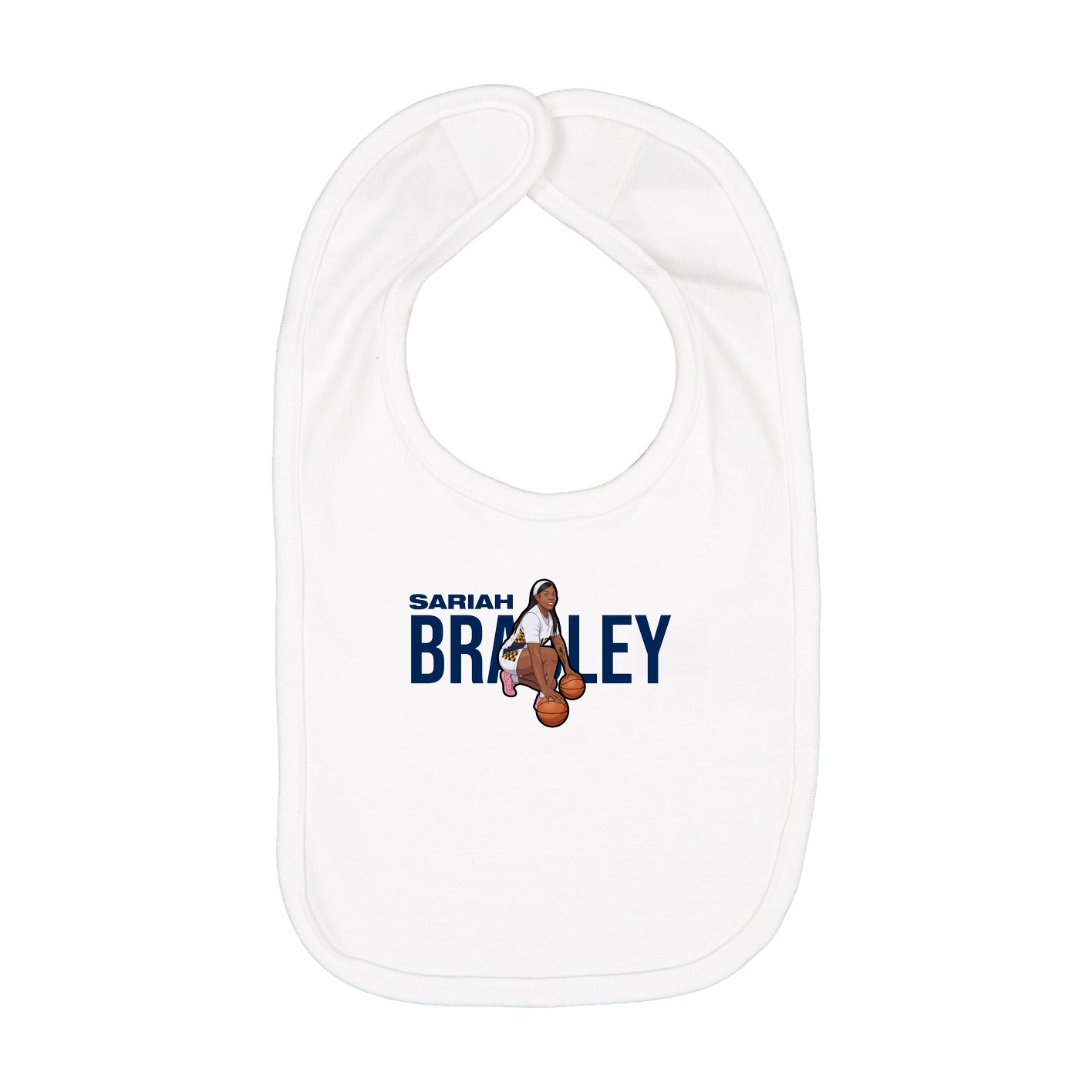 Infant Bib — Player Name in White