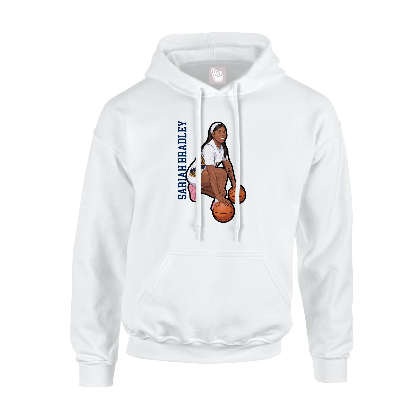 Hoodie — Name Vertical in White