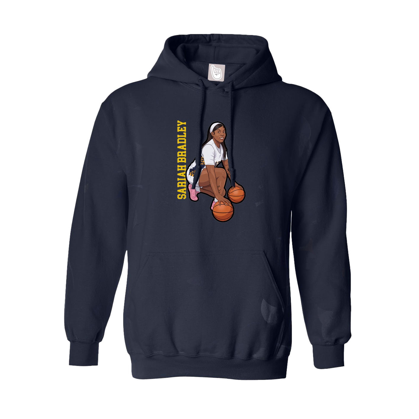 Youth Hoodie — Name Vertical in Navy