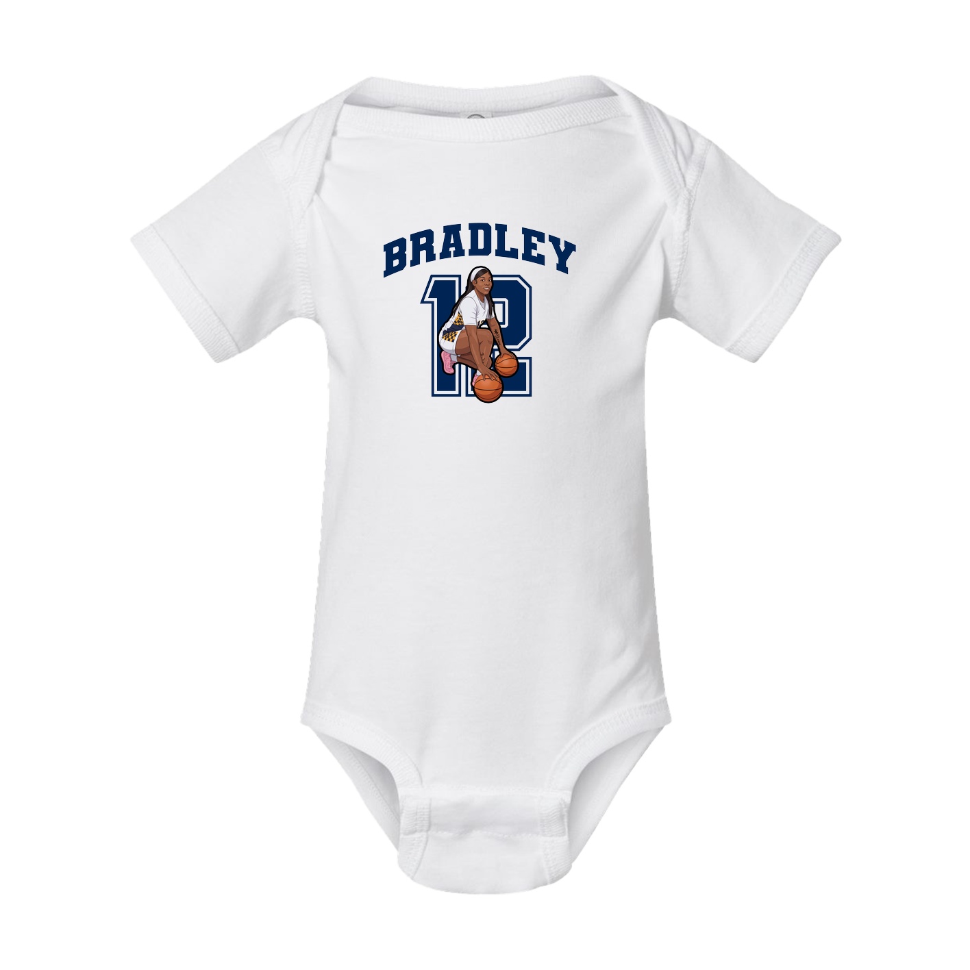 Baby Onesie — Number in White