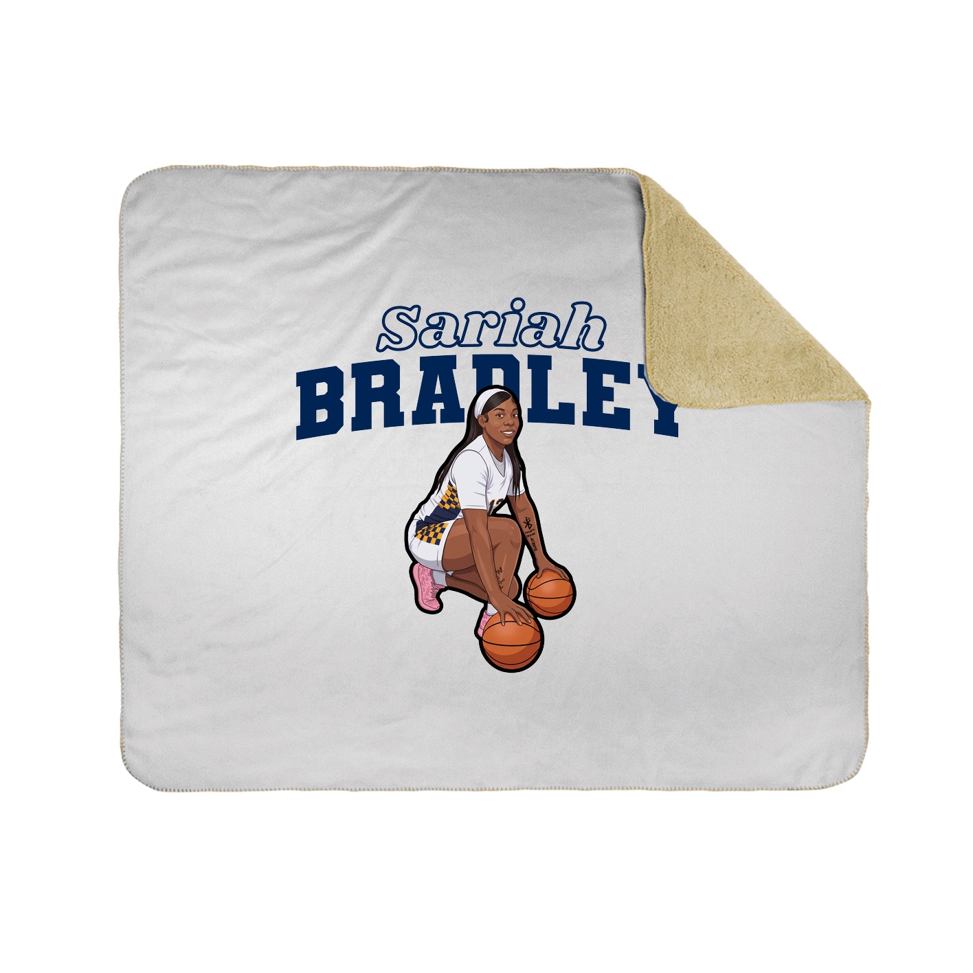Throw Blanket — Name Arch in White