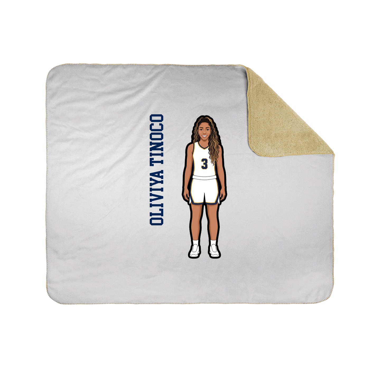 Throw Blanket — Name Vertical in White