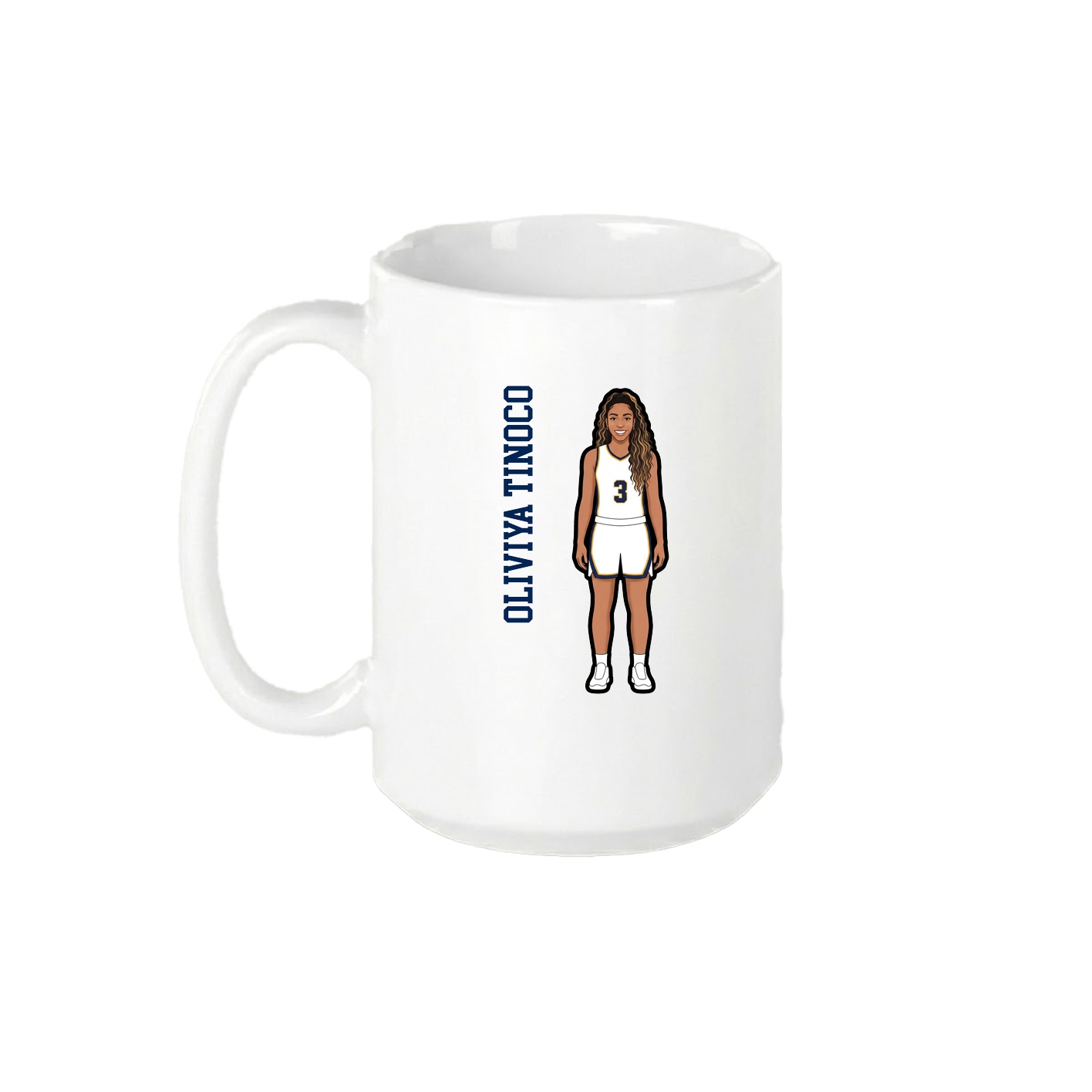 15oz Coffee Mug — Name Vertical in White