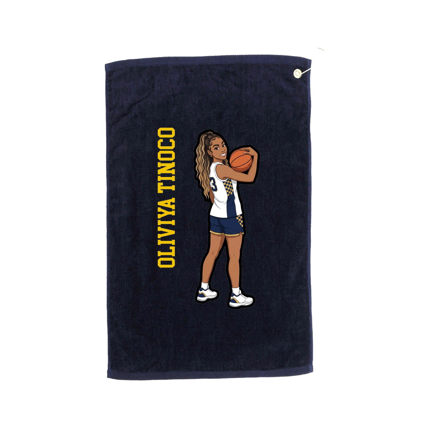 Golf Towel — Name Vertical in Navy