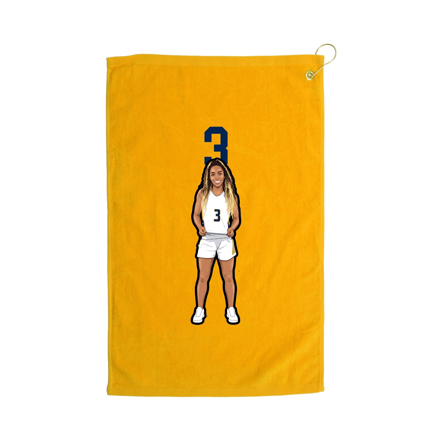 Golf Towel — Number Top in Gold