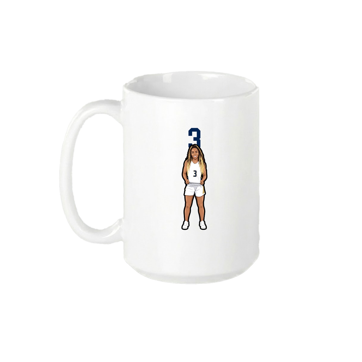 15oz Coffee Mug — Number Top in White