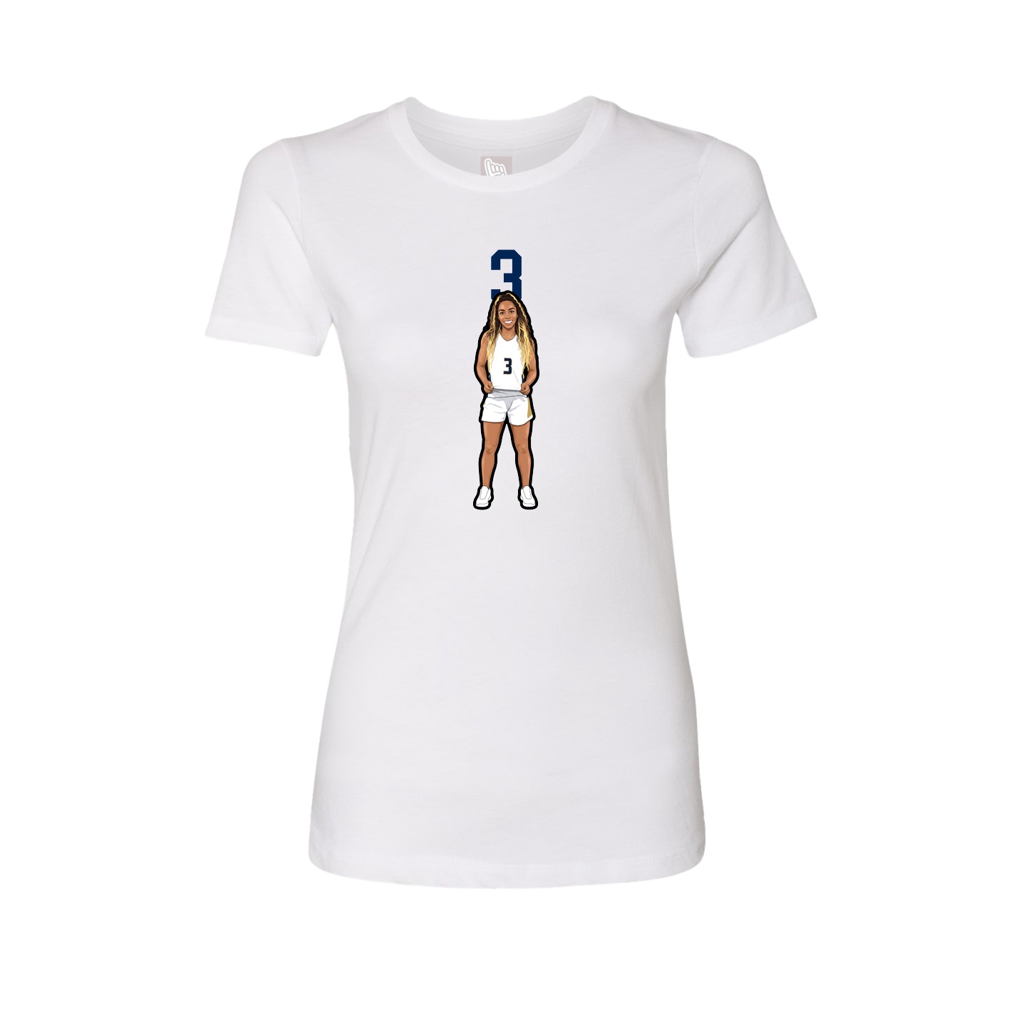 Womens Tee — Number Top in White