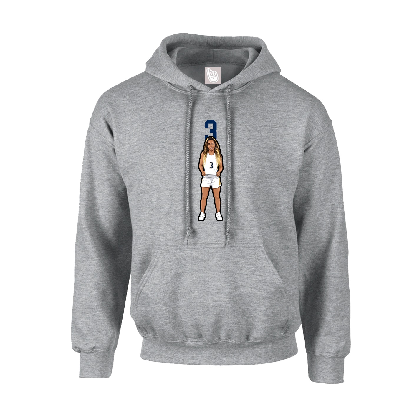 Hoodie — Number Top in Grey