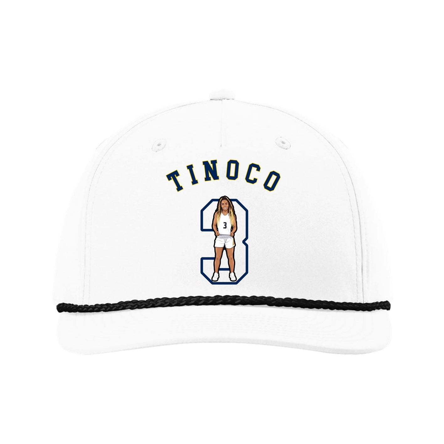 Five-Panel Classic Rope Cap — Shirsey Arch in White
