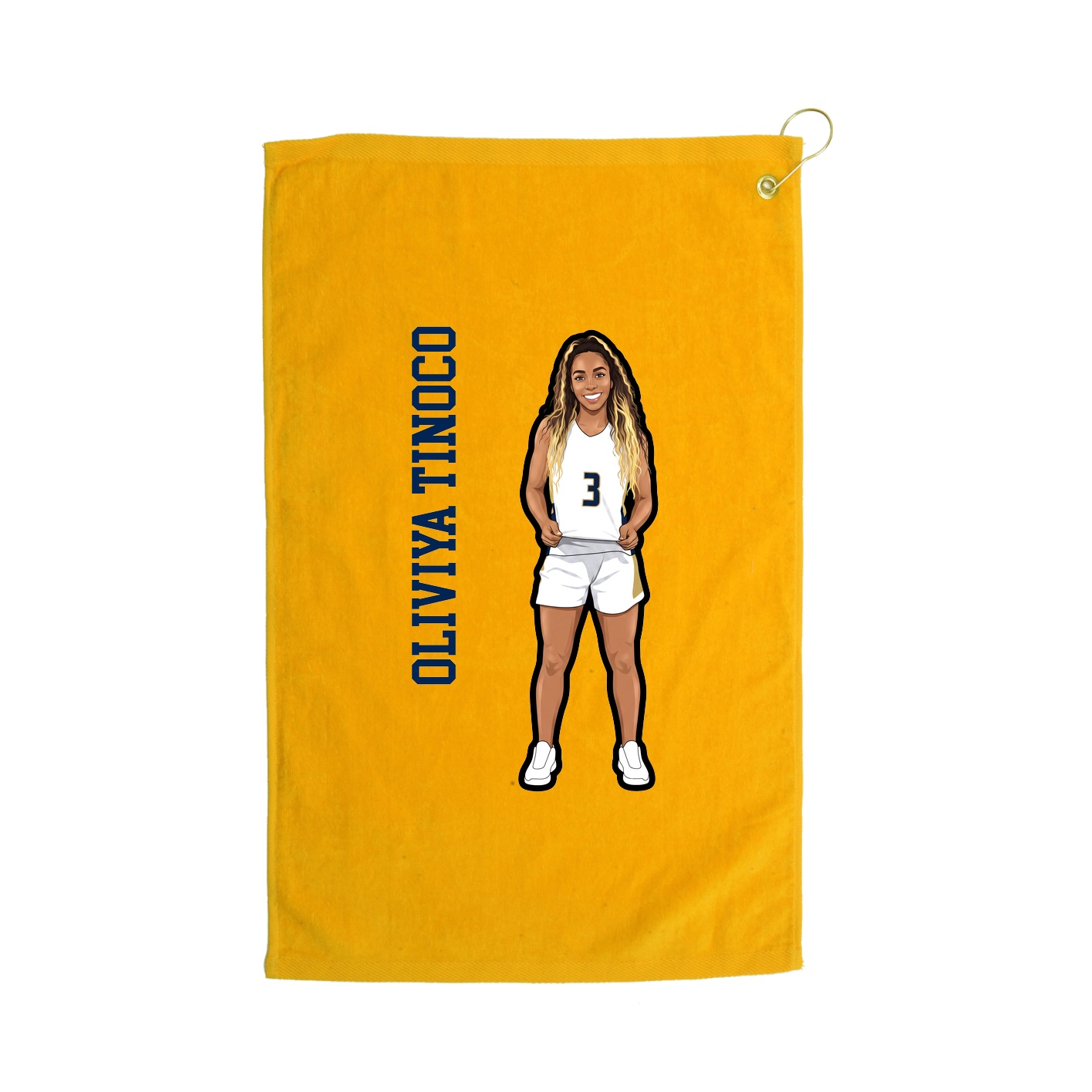 Golf Towel — Name Vertical in Gold