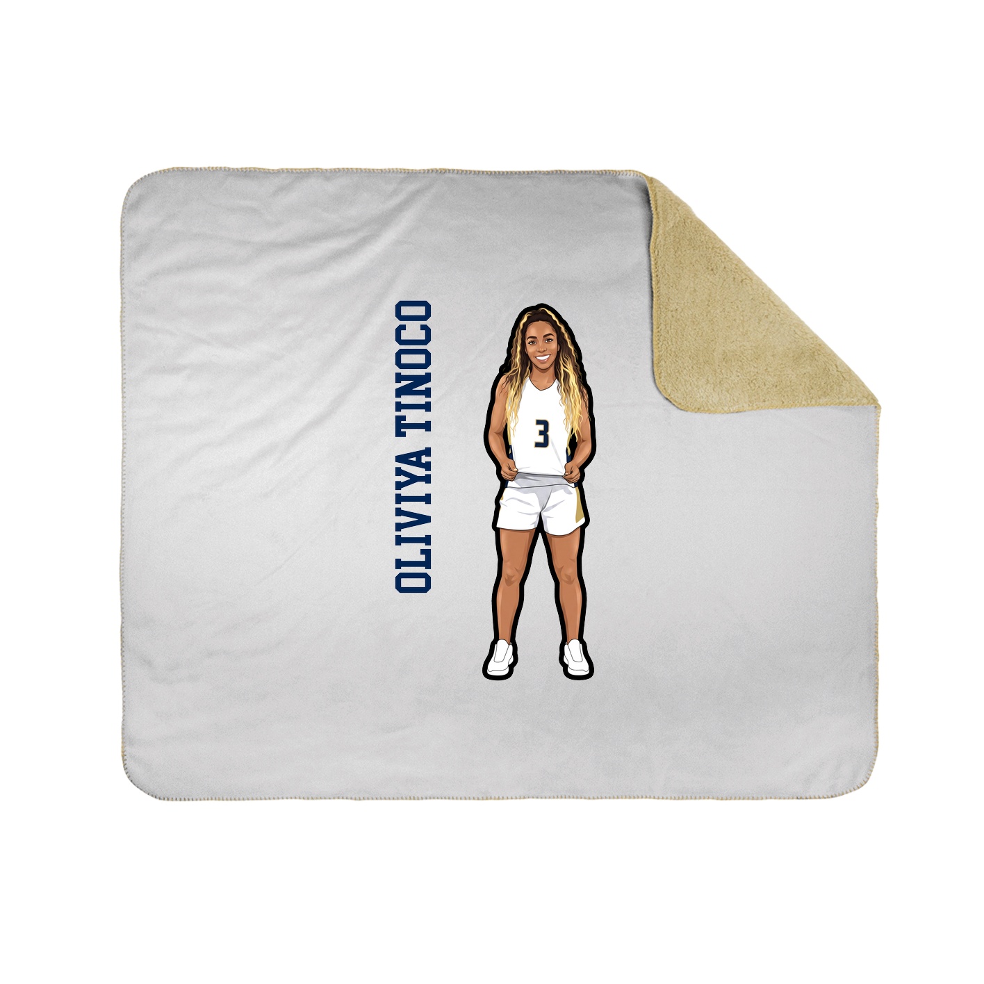 Throw Blanket — Name Vertical in White