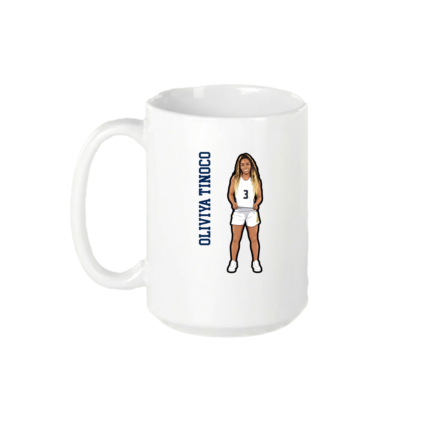 15oz Coffee Mug — Name Vertical in White