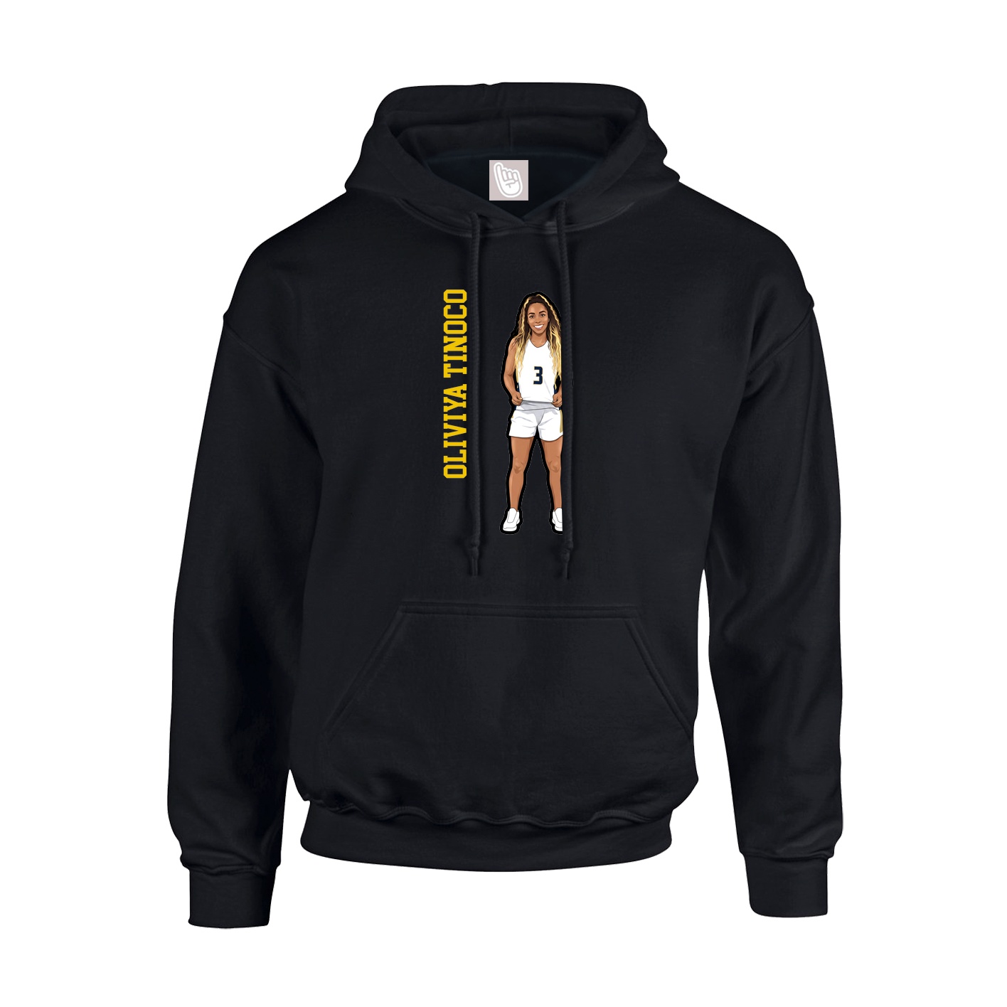 Hoodie — Name Vertical in Black