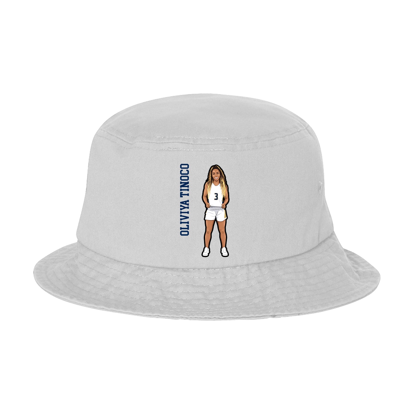 Bucket Cap — Name Vertical in White