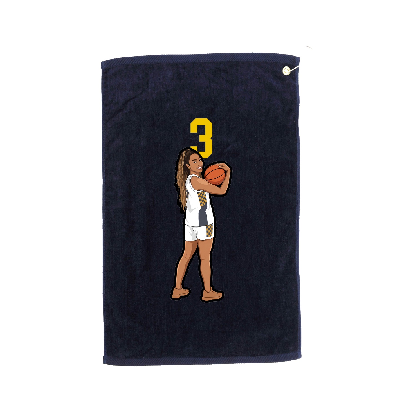 Golf Towel — Number Top in Navy