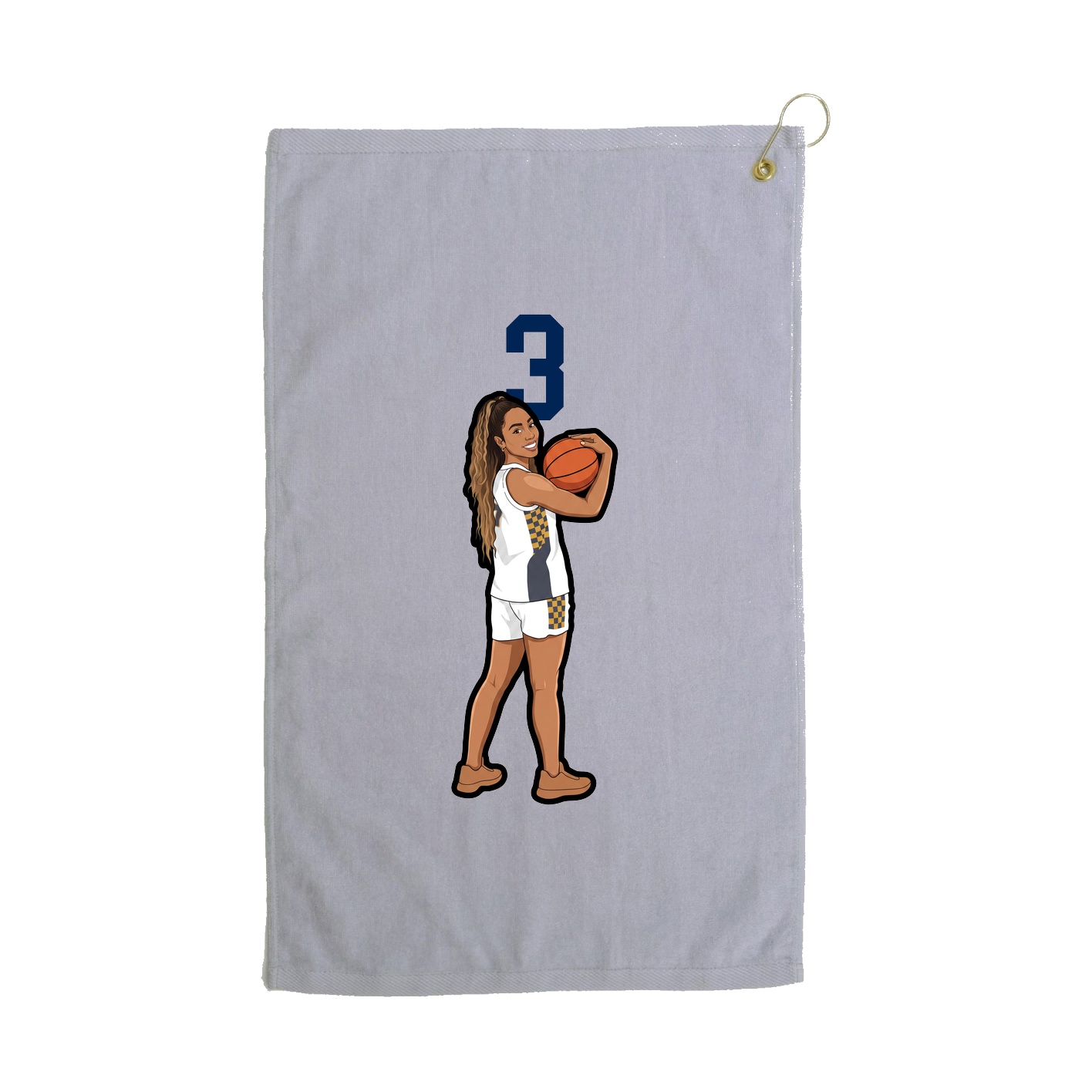 Golf Towel — Number Top in Grey