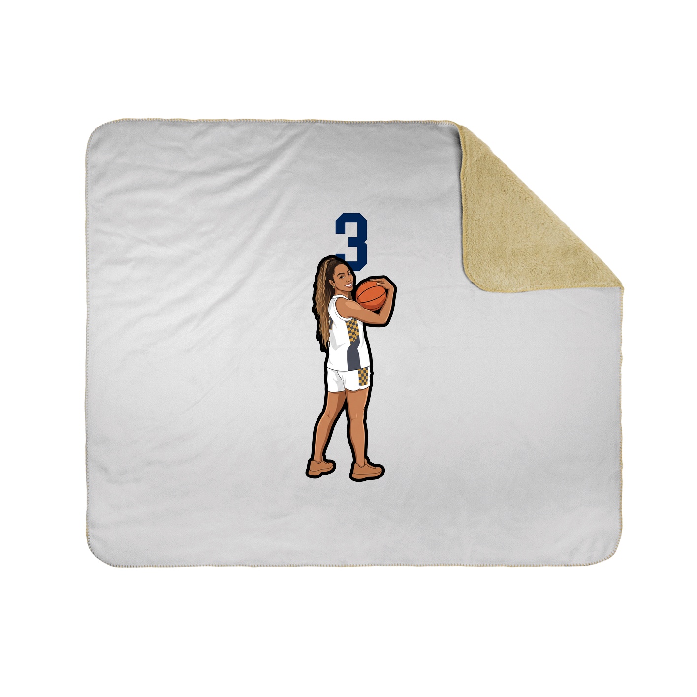 Throw Blanket — Number Top in White