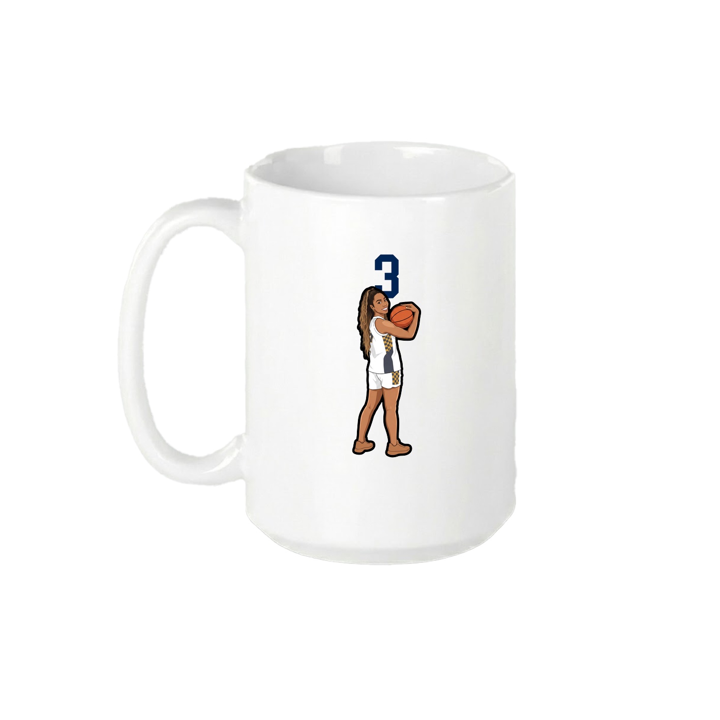 15oz Coffee Mug — Number Top in White